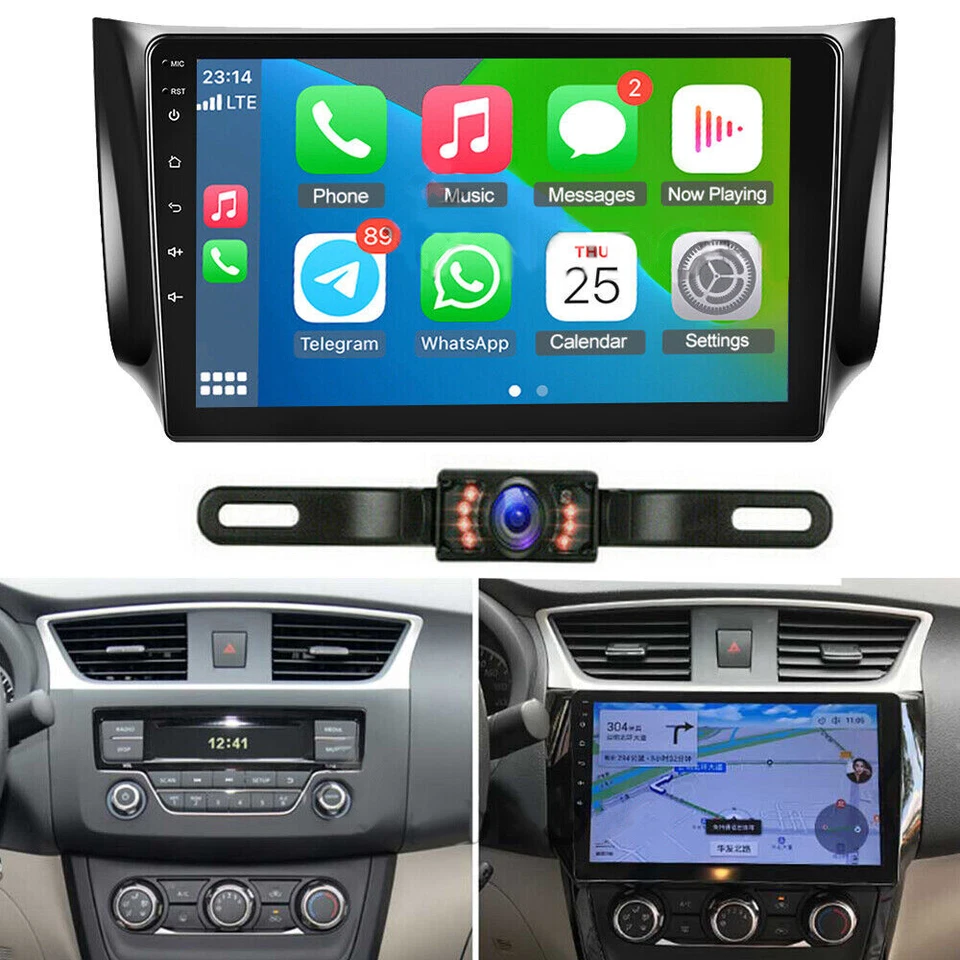APPLE CARPLAY FOR 2013-2018 NISSAN SENTRA SYLPHY 10.1" CAR STEREO RADIO PLAYER - Image 2 of 4