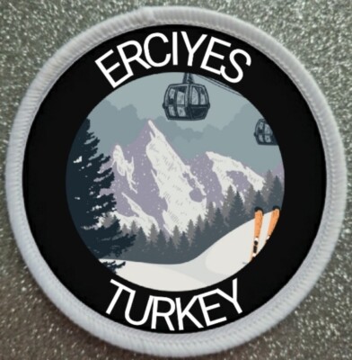 3 Zoll Erciyes Türkei Skigebiet Bügeleisen/Nähen Patch Abzeichen 