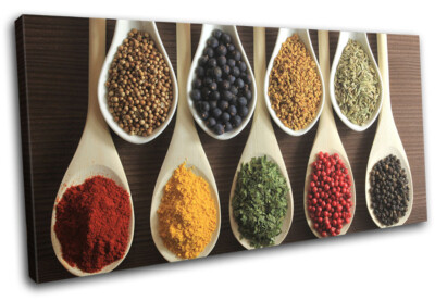 Indian Herbs Spices Cooking Food Kitchen SINGLE TOILE murale ART Photo Indian Herbs Spices Cooking Food Kitchen SINGLE TOILE murale ART Photo