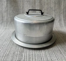 Regal Ware Silver Aluminum Locking Cake Carrier Taker Saver Plate With Lid U.S.A