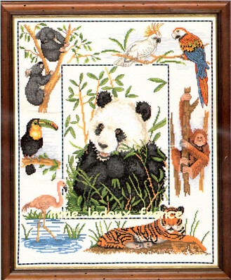'' Wildlife World Sampler '' Kit Pt Cross NEU Vintage Jahr 1996 Anchor PSC37