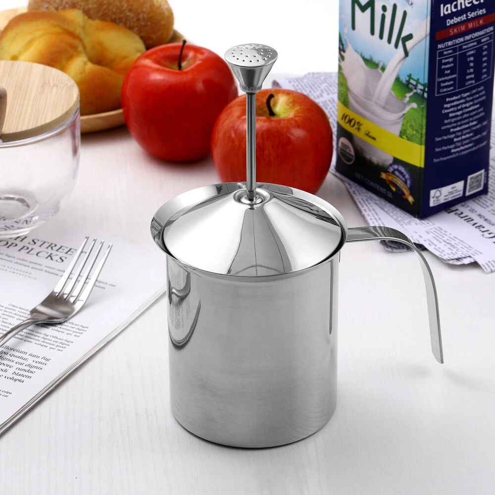Milk Frother Manual Stainless Coffee Foam Maker Shop for Whole