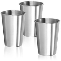 3X Edelstahl-Trinkbecher - Becher Aus Edelstahl 304 - Campingbecher 300 Ml