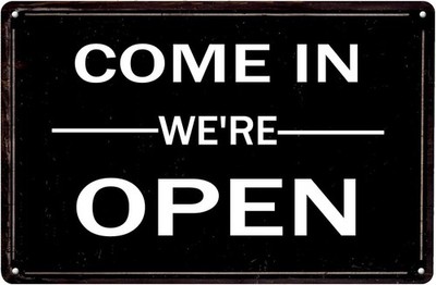 Come in We're Open Retro Tin Metal Signs Home Décor Wall Art Posters Nostalgic T