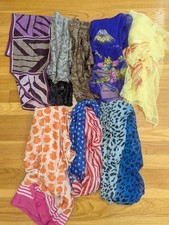 Scarf set - Lot of 8 lightweight scarves variety prints and brands