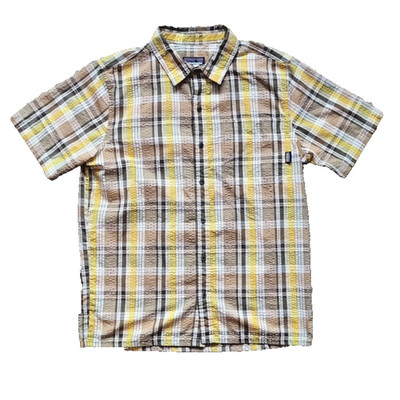 VGC Men's Patagonia Beige Squared Puckerware  Shirt - Size M