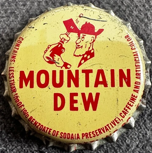 Vintage Mountain Dew Cork Soda Bottle Cap - Tulsa, Okla.