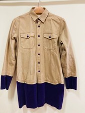 USED SACAI MIXED MATERIAL SHIRT COAT 2 GOOD