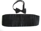 Lord West Men Black Adjustable Bow Tie & Pleated Cummerbund Box Set 27"-50" Prom — photo 2