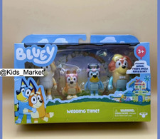 Bluey “Wedding Time!” 4-Pack Figure Set – Bingo, Frisky, Uncle Rad & Bluey | 3+