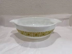 Vintage Pyrex Verde Green Square Flowers 444 Cinderella 4 Qt Mixing Bowl