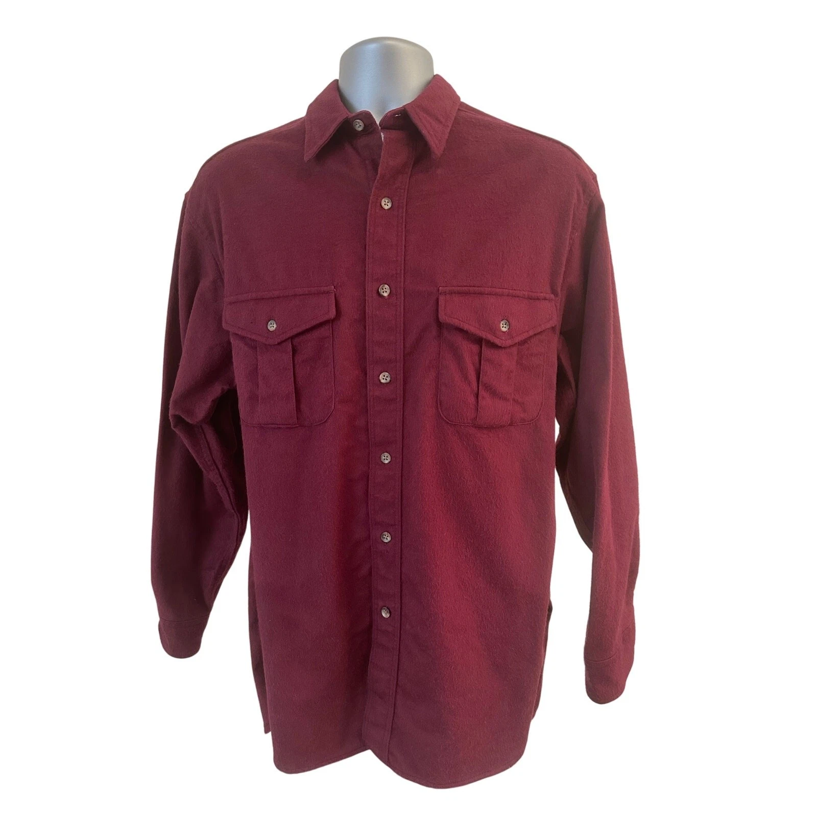 Eddie Bauer Men's Medium 16517 Heavy Flannel Chamois Burgundy Outdoor Shirt
Opens in a new window or