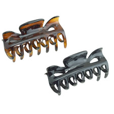 French Classic Small 2.5" Celluloid Set of 2 Jaw Hair Claw Clips for Women and G