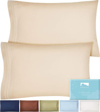 Queen Size Pillow Cases Set of 2 - Double Brushed 1500 Luxury Series Microfiber