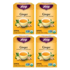 Yogi Ginger Tea- 16 Bags per Pack (4 Packs) - Organic Digestive Support Tea -...