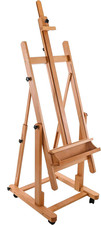 Heavy Duty Extra Large Adjustable Wood H-Frame Easel - Sturdy Wooden Stand, Lock