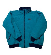 Vintage Lands End Squall Jacket Mens XL Aqua Blue Nylon Bomber 90s