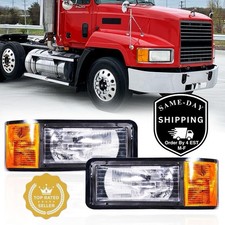 Headlights w/Bulbs Left & Right For Mack CL CH600 CH612 CH613 1990-2006 25154252