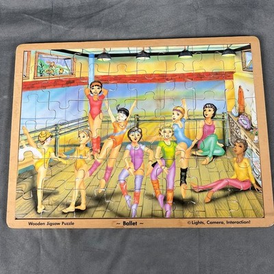 Melissa & Doug Lights Camera Interaction Wooden Tray Puzzle Ballet 48 Pieces