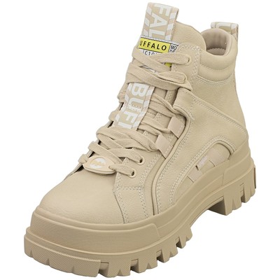 Buffalo Aspha Nc Mid Vegan Womens Ankle Boots in Beige UK UK