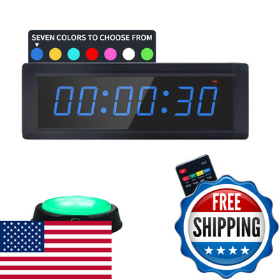 GAN XIN Gym Timer Clock with Remote Control & Push Button,7 RGB Color, Programma