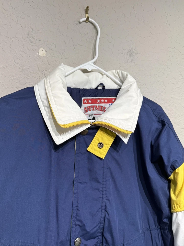 Chaqueta Irlandesa Luchadora Notre Dame De Colección Para Hombres XL Azul Amarillo NCAA Fútbol Años 90 Foto 3 de 4