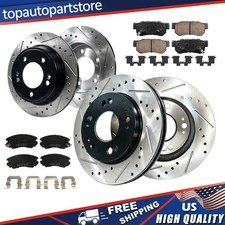 Frontrear Brake Drilled Slotted Rotors Ceramic Pads Fit Elantra 2007 2008 2009 Frontrear Brake Drilled Slotted Rotors Ceramic Pads Fit Elantra 2007 2008 2009