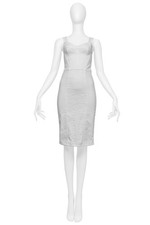 VINTAGE DOLCE & GABBANA WHITE BRA DRESS WITH LACE INSETS