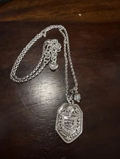 Brighton Retired “Honor Above All” Silver Necklace with Chrystals