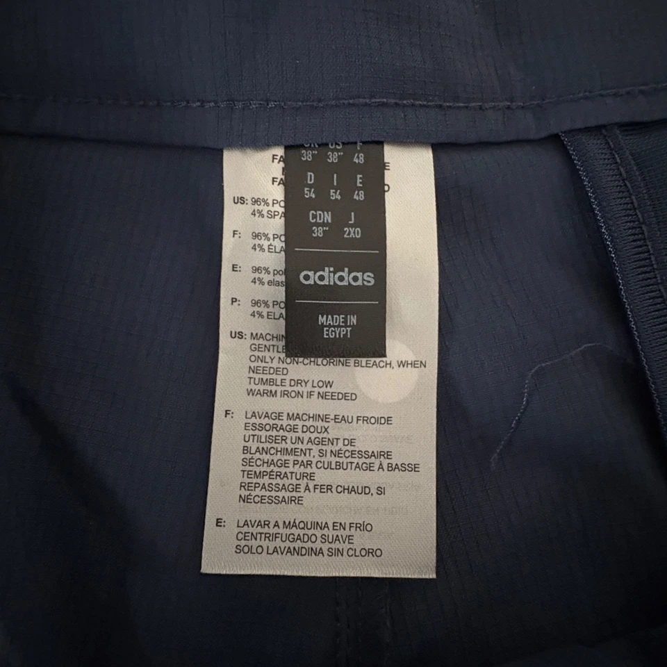 Adidas Rip Stop 8.5” Chino Shorts Men’s Size 38 Crew Navy Blue Golf Casual - Image 3 of 4