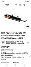 FMF Powercore 2.1 Slip-On Exhaust Silencer For KTM XC-W 300 Sixdays 2018