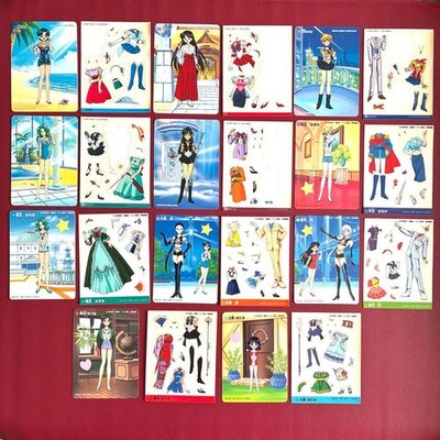 Sailor Moon Card Set 22pcs Bandai 1995 Sailor Mercury Mars UᎼranus Used