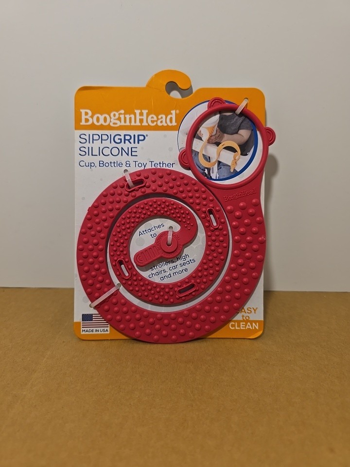 BooginHead Sippigrip Silicone Cup Bottle & Toy Tether For Toddlers Babies Pink 