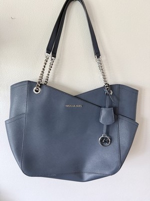 Michael Kors Jet Set Large Saffiano Leather Shoulder Bag Blue