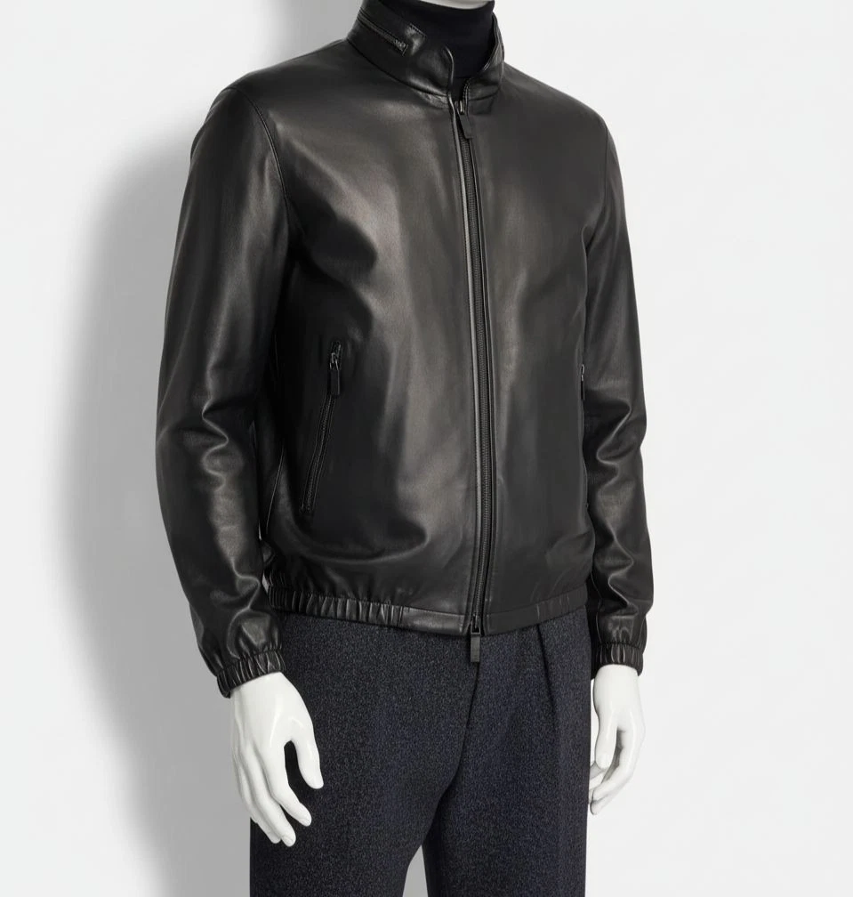 GIORGIO ARMANI ASG06P 羊革 ラムレザーシャツジャケット GIORGIO ARMANI(ジョルジオアルマーニ) レザージャケット(メンズ