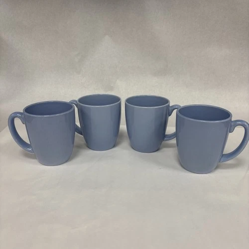 Corelle Coordinates Stoneware 12 oz Coffee Cups Mugs Light Blue Countrycore 4ct