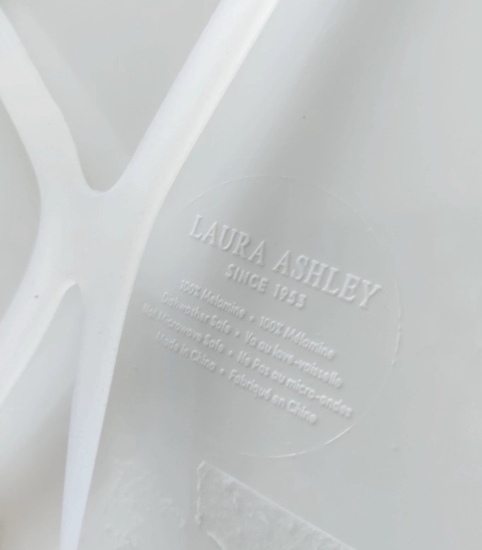 8pc Laura Ashley Pink Rose Floral Melamine Salad & Dinner Plate Set Spring NEW