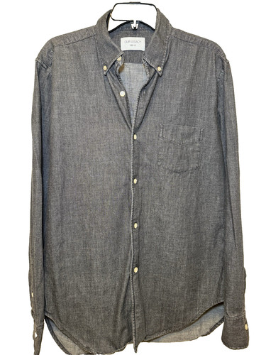 Our Legacy, RARE Our Legacy 1980-81 Mens Black Heather Denim Button Down Shirt LARGE Classic