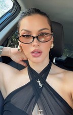 Women Sunglasses PARIS Thin Sleek Oval Elipse 100 UV Protection Instagram Pick