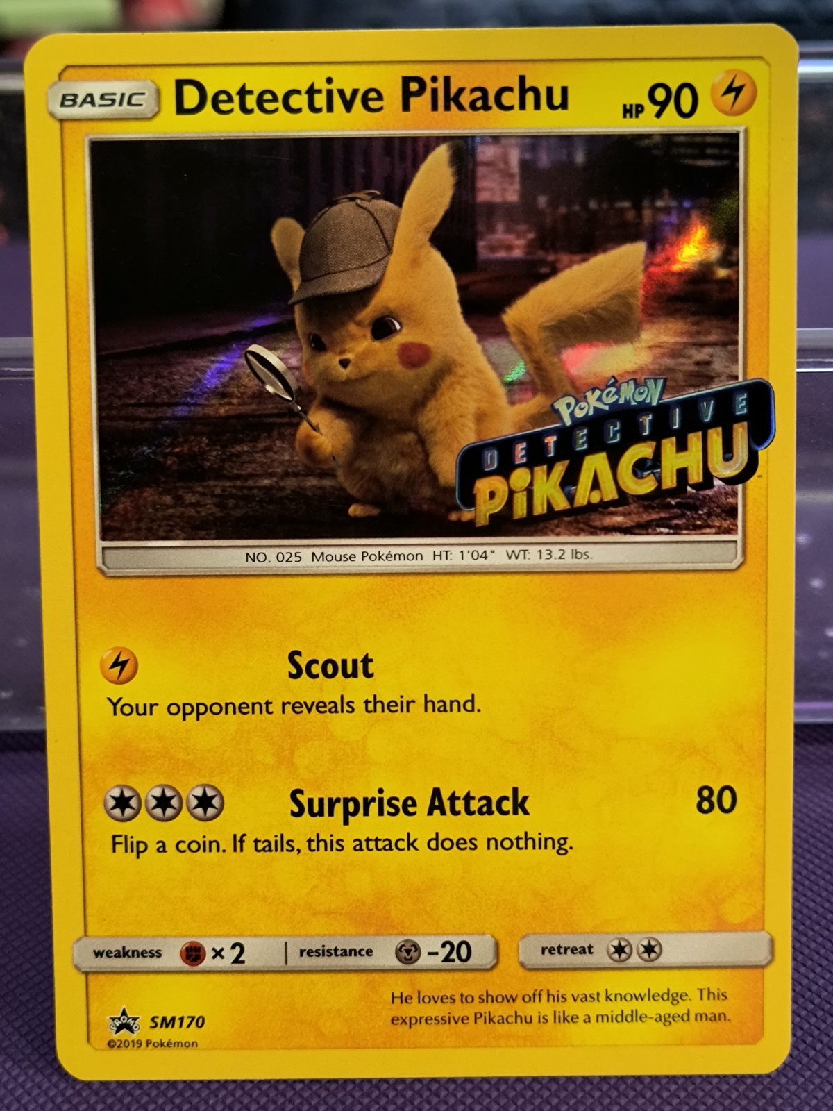 Detective Pikachu SM170 - STAMPED Holo Rare 2019 Sun & Moon Promo Pokemon Card