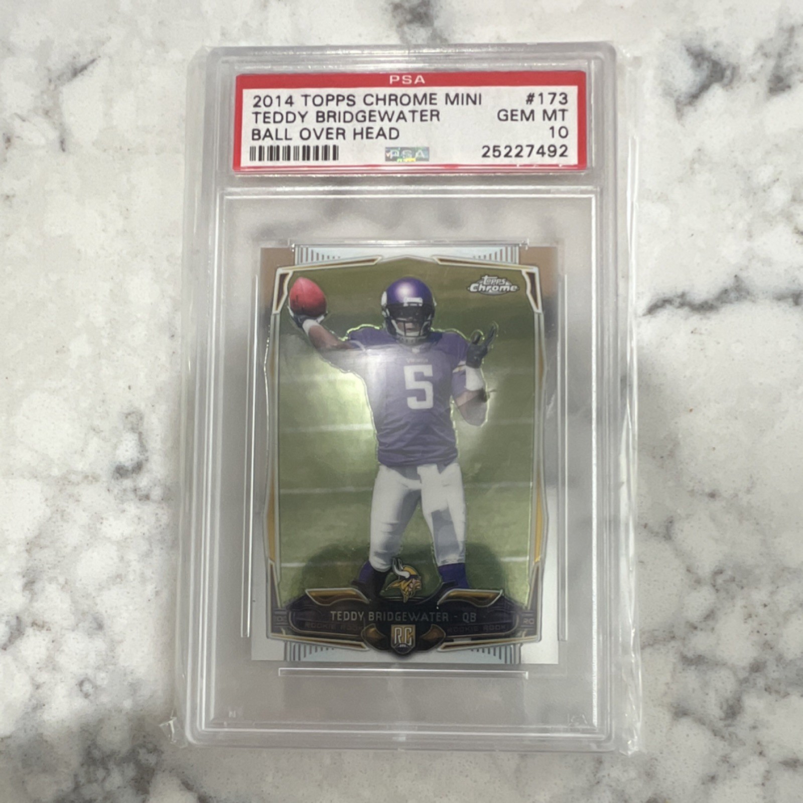Teddy Bridgewater Topps Chrome Mini #173 Ball Over Head