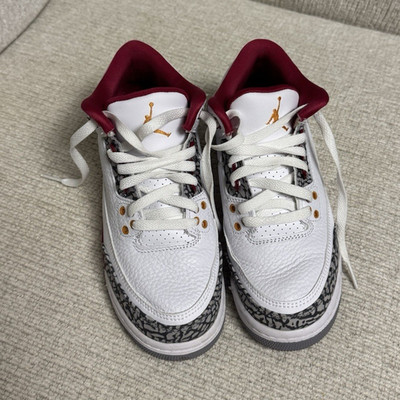 Jordan Air Jordan 3 Boys' White Red Animal Print Sneakers US 4Y 398614-126