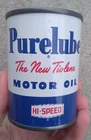 Vintage Purelube The New Tiolene Motor Oil Can Coin Bank Advertising Blue Red