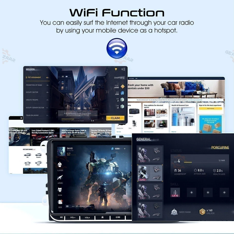 For VW Volkswagen Passat Golf Jetta 9" Android 12 Carplay Car Stereo Radio KY - Изображение 4 из 4