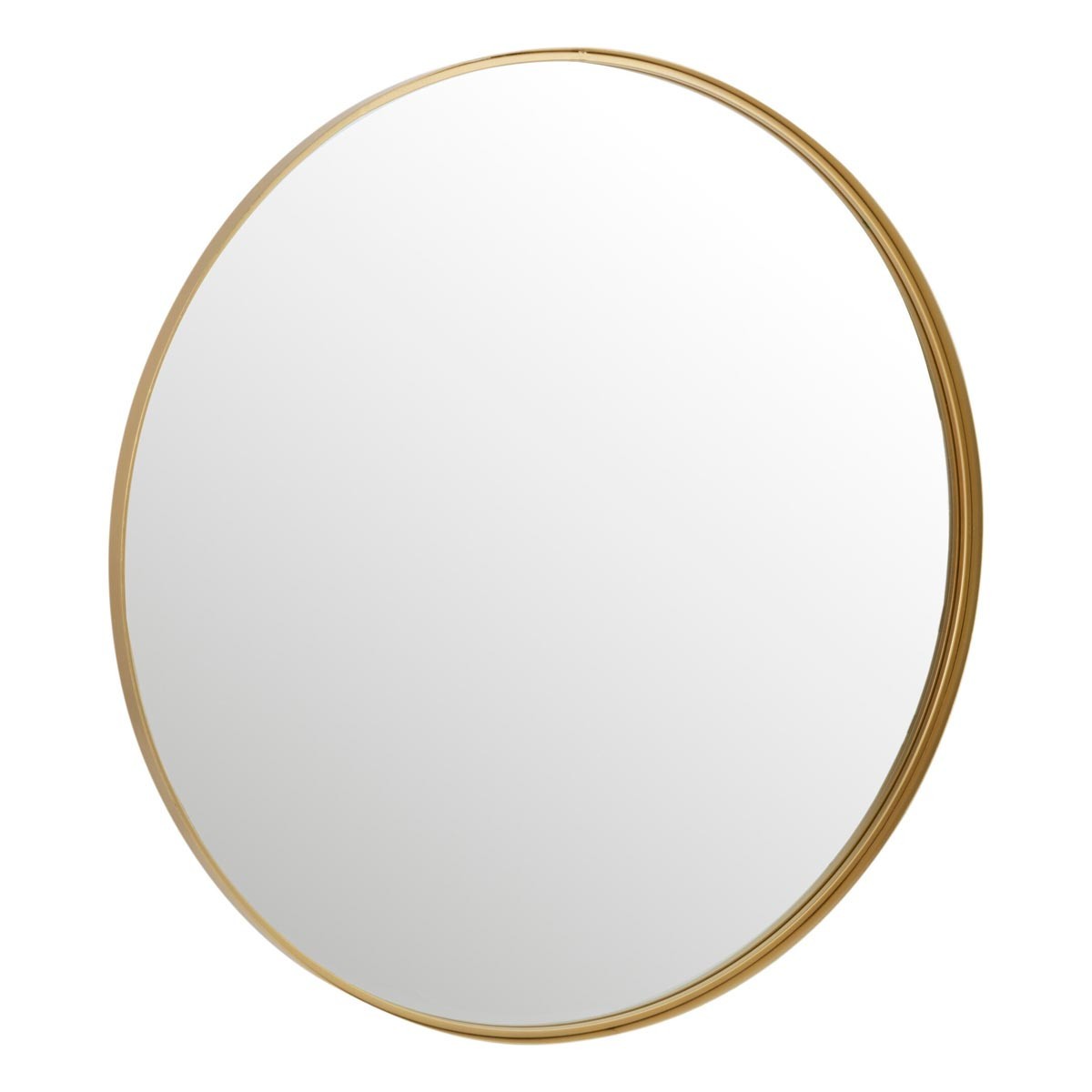 Miroir rond design 110cm en métal doré, l'élégance minimaliste d'un grand miroir haut de gamme