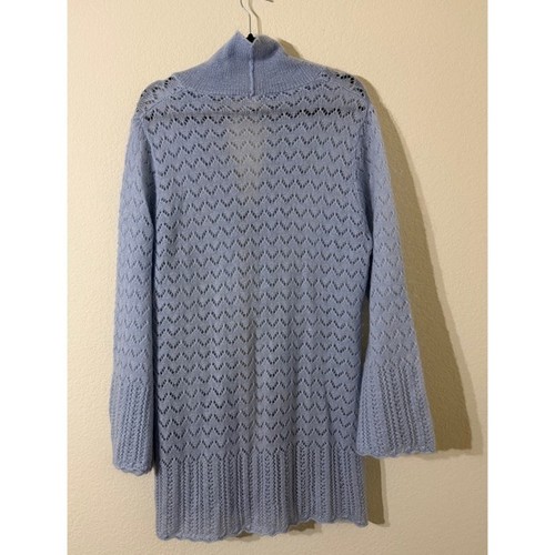 Vintage Victorias Secret Knit Wool Mohair Tie Cardigan Sweater Light Blue LG Y2K, $45 - Photo 2