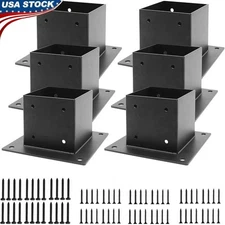Heavy Duty Steel Post Base 4x4 Deck Supports Corrosion Resistant 6 Pack New