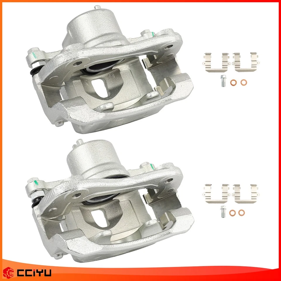 Pair Front Disc Brake Calipers w/ Bracket For 2014 2015 2016 2017 2018 Kia Soul Foto 4 de 4