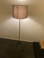 Ikea Stehlampe schwarz Metall Ständer Stoffschirm modern Wohnzimmer Leuchte