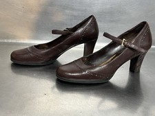 Etienne Aigner Nadine Brown Mary Jane Strap Pump - Size 7 1/2 - VGUC